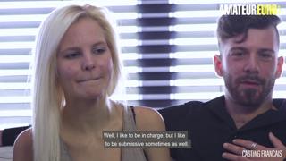 Canadian blonde gets her tight snatch nailed by casting director's thick rod