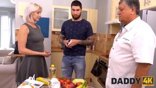 Golden honey gets shafted by stepdaddy while hubby is shopping for extra virgin