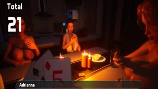 Dirty Three-Way Poker Frenzy with Lustful Chicks