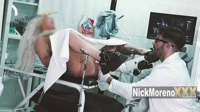 19-year-old blonde goes to the doctor and this gynecologist fucks her and gives her a creampie