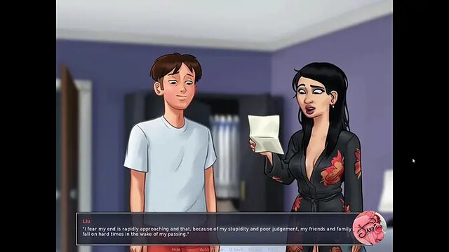 Old MILF finds pleasure in her big boobs