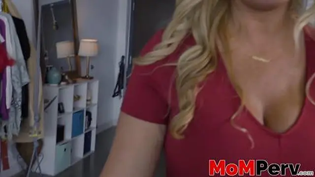 Curvy MILF with large breasts opens legs for intense pounding