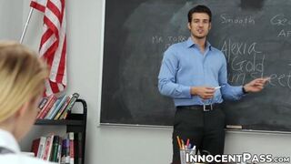 Cute Alexia Gold's Pussy✌ Devoured Hard by Teacher Jay Smooth at Desk