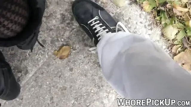 Redhead hooker sucks big dick before being pounded on camera