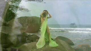 The Scenery Is Amazing As Two Hot Sluts Share A Big Cocked Dude By The Sea- AssMania