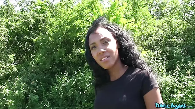 Public Agent - I fuck a hot Ebony Babe who has a small waist but a big black booty