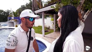 A group of men want to fuck a big-assed, black-haired Latina, but only her best friend can do it.