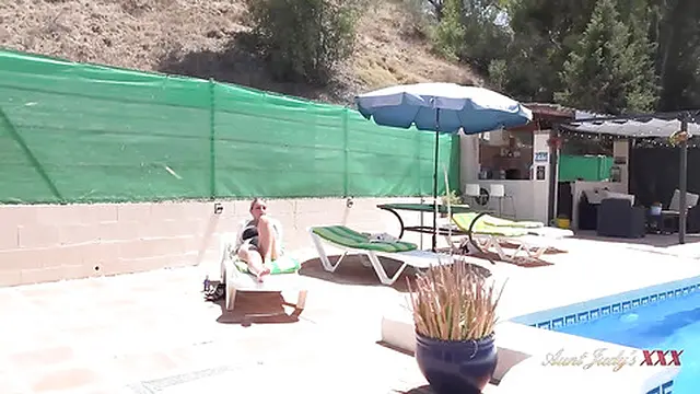 Aunt Judy's XXX - Busty MILF Keira Fucks the Pool Boy