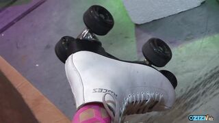 To help the blonde milf with big boobs who fell he offers his big cock